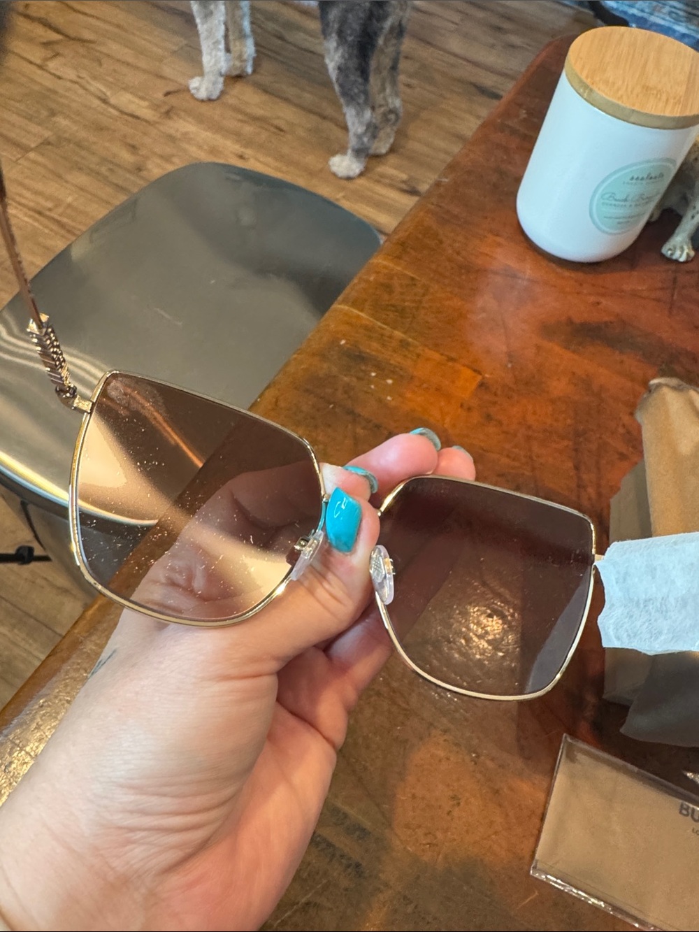 Burberry Tan Gradient Lens Women's Sunglasses with Tan Case - Picture 7 of 10